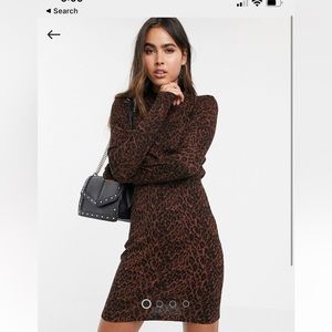 New Warehouse knit leopard dress size 12